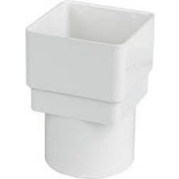 FloPlast White PVC Square to PVC Round Downpipe Adaptor