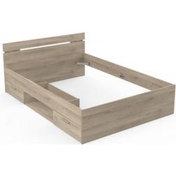 CaliCosy Adulte 2 Tiroirs 90 x 200 cm Chêne Lit avec Cadre