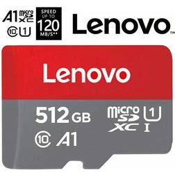 Lenovo 512GB Micro SD Card Flash Memory Card with Adapter A1 U1 Class 10