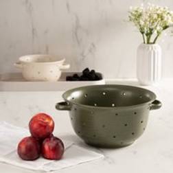 The Edited Life Large Ceramic Green Colander