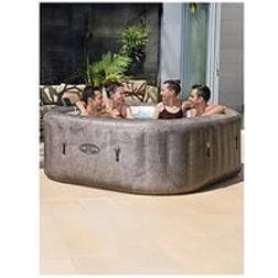 Lay-Z-Spa Inflatable Hot Tub Maxhold Energysense Ultrafit Smart Airjet 6 Brown Marble Square 4-6 Adults
