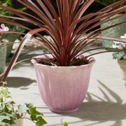 Dunelm Pink Resin Lotus Flower Plant Pot