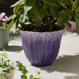 Dunelm Purple Resin Lotus Flower Plant Pot