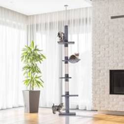 Pawhut Floor to Ceiling Cat Tree 230-260 cm 5-Tier