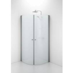 Contura Shower Space Buet Brusedør 90 cm Mat Profil/Frostet Glas