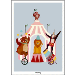 Poster & Frame Plakat Lille Cirkus Børneplakat Lyseblå 50 x 70