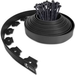 Vounot Plastic Garden Edging Flexible Lawn Edging 10m Black