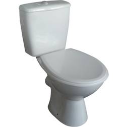 Plumbsure Bodmin White Close-coupled Toilet with Standard Close Seat