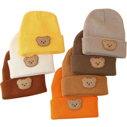 Shein pc Kids Bear Design Knitted Beanie Hat Warm Winter Head Cap For Boys Girls