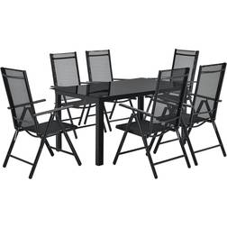 Juskys Gartengarnitur Milano Gartenmöbel Essgruppe, 1 Tisch einschl. 6 Stühle