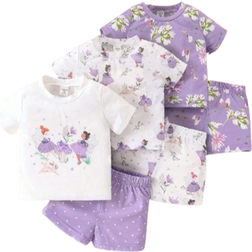 Shein pcs Baby Girls Cute And Elegant Fairy Flower Printed Short Sleeve TShirt And Shorts Set SpringSummer