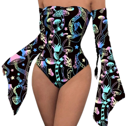 Shein Reflective Iridescent Off-Shoulder Bodysuit - Women's