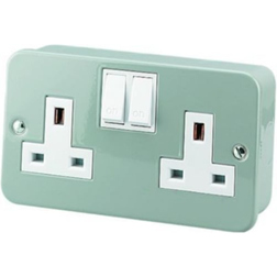 Wickes Metal Clad 2 Gang Grey