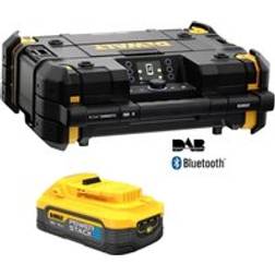 Dewalt 18V Tstak DAB Digital Site Radio Bluetooth Charger USB Powerstack 5.0AH