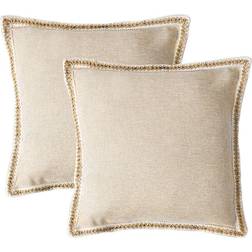 Homechoice International Group Color Square Pillow 20"H x 20"W Cushion Cover Beige (50.8x50.8cm)