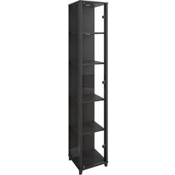 Argos Home Optima 1 Door Narrow Display Black Glass Cabinet