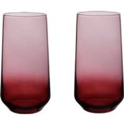 Hestia Set of 2 Red Ombre Highball Glasses One Size Drinking Glass