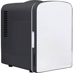 Chefman 26088RG 4L MirroredMini Fridge Black, Silver