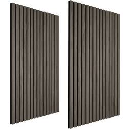 tectake Pannelli Acustici Sonic Wall Effetto Legno Rovere Grigio Set di 2