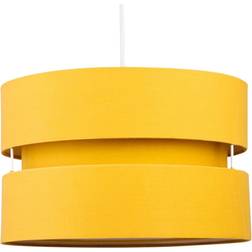 firstchoicelighting Ochre Layered Drum Light Yellow Shade