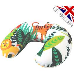 Kids Neck Support Pillow Travel Small Lions Tigers Jungle Theme
