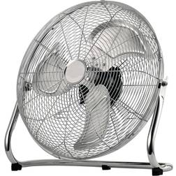 Homiu High Velocity Chrome Metal Floor Fan 18 in Silver