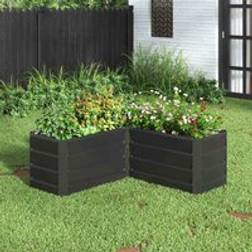 Garden Sanctuary L-shaped Metal Raised Bed Black