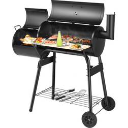 Dakota Fields 114cm Barrel Charcoal BBQ Black 62cm W