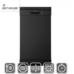 KKT Kolbe Freistehende Geschirrspüler Schwarz 45 cm 9 Maßgedecke 4 Programme