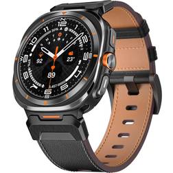 INF Klockarmband I Äkta Läder För Samsung Watch 7 Ultra 47mm Svart