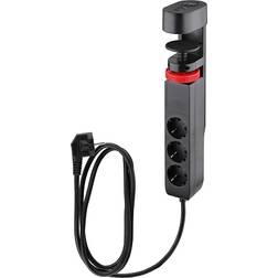 Elworks Grenuttag 3 Uttag 1xUSB 1xUSB-C