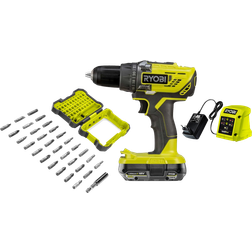 Ryobi Skrutrekker Med Bitssett Og Batteri R18DD3 1C20GA31J 50 Nm 2,0 Ah 18 V