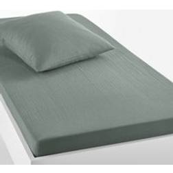 LA REDOUTE INTERIEURS Kumla Children's Plain 100% Cotton Muslin Fitted Sheet 90 x 190 cm