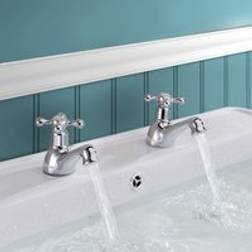 Nes Home Stafford Traditional Classic Bathroom Basin Taps One Size Silver