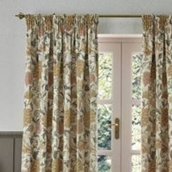 Morris & Co Cray Chenille Pencil Pleat Curtains Stone