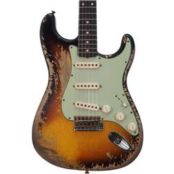 Fender Custom Shop 1960 Stratocaster Super Heavy Relic Flame Maple Neck Faded 3-Colour Sunburst Electric Guitar