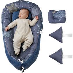 VEVOR Baby Infant Lounger 100% Cotton Soft Newborn Nest Sleeper with Headrest