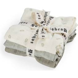 Sebra Muslin Babyfilt 3-Pack Mist Green