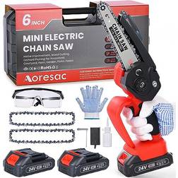 Aoresac Mini Chainsaw 6 Inch Cordless 2 x 2000 mAh Battery