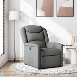 vidaXL Reclinerfåtölj Mörkgrå Tyg Fåtölj