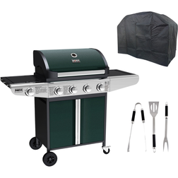 Boss Grill Boss Grill Kentucky Premium 4 Burner Gas BBQ Grill with Side Burner Green