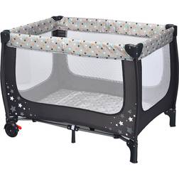 Costway 2 in 1 Grey Foldable Baby Playpen 82 x 23 x 22 cm