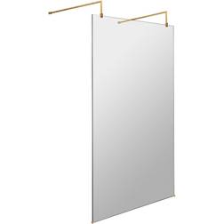 Hudson Reed Brushed Brass Wetroom Screen 1100mm Brass