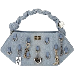 Ganni Bou Bag Mini Washed Denim Charms - Faded Denim
