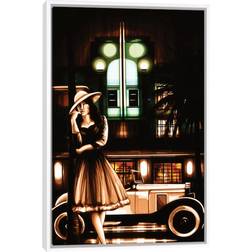 Latitude Run South Beach Nights Graphic Print on Canvas - White (66.04 cm H x 45.72 cm W x 3.81 cm D) Framed Art 45.7x66cm