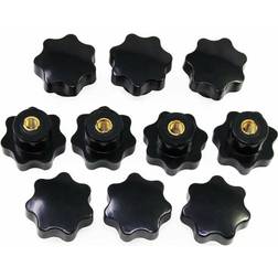 M6 Star Knobs Black Plastic Handle Tightening 10pcs 30x30mm
