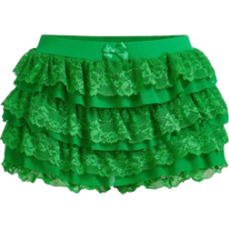 Shein Summer Women Coquette Balletcore Sweet Bow Kawaii Mesh Contrast Lace Ruffle Trim Low Waist Micro Mini Shorts Summer Shorts Beach Holiday