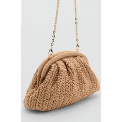 Mango Natural Fiber Clutch Bag - Beige