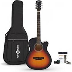 Gear4music Singel Cutaway Akustisk Gitarr Tillbehörspaket Sunburst