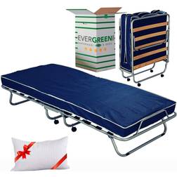 EVERGREENWEB MATERASSI & BEDS Hopfällbar Ram 80 x 190 cm Med Madrass Sängram 80x190cm